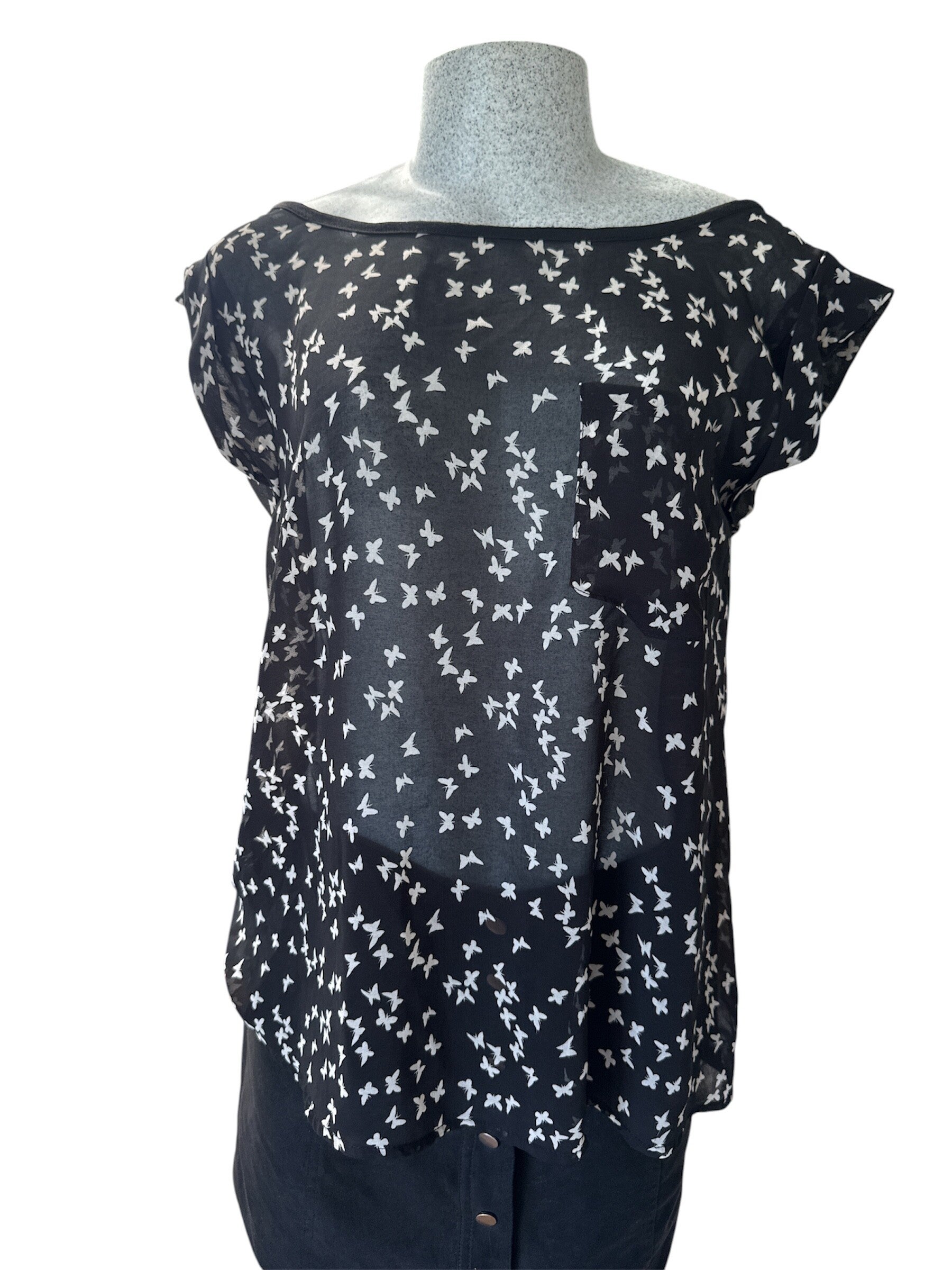 Blouson manches courtes papillons-NICOLE BENISTI-T102