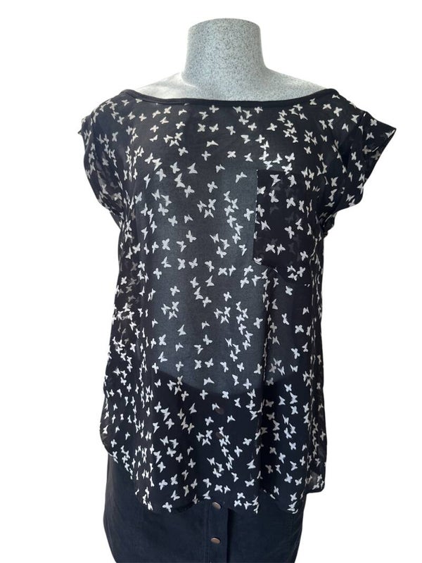 Blouson manches courtes papillons-NICOLE BENISTI-T102