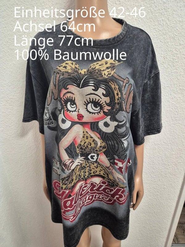 Betty Boop Glitzer Shirt Größe 42-46 Einheitsgröße