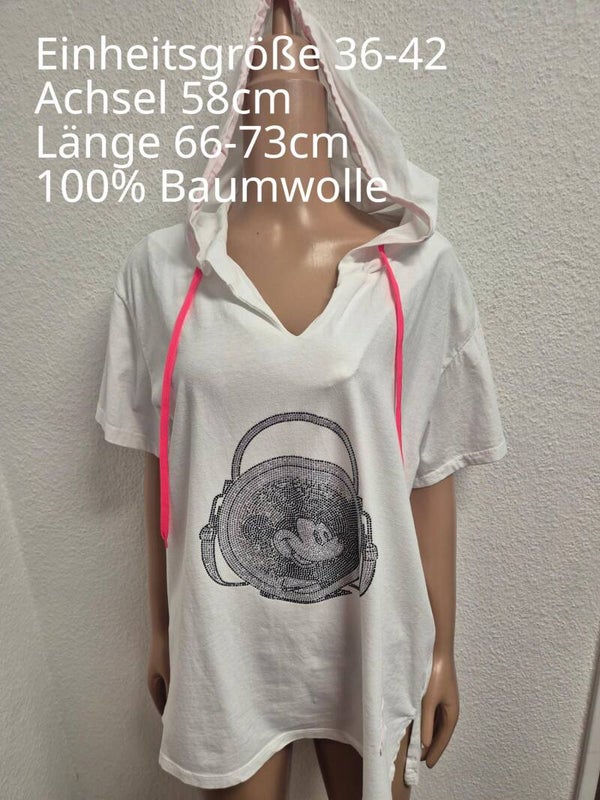 Mickey Mouse Glitzer Shirt Größe 36-42 Einheitsgröße
