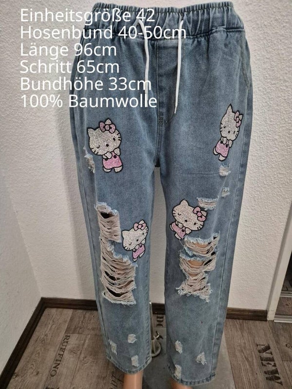 Hello Kitty Glitzer Jeanshose Größe 42