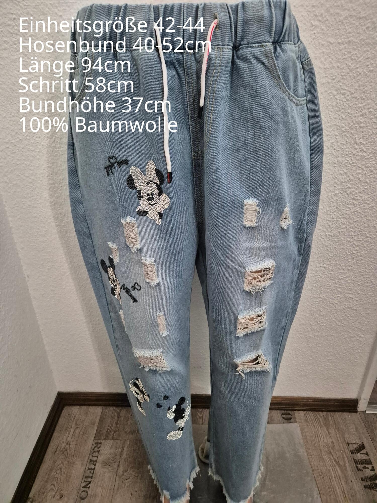 Mickey Mouse Glitzer Jeanshose Größe 42-44