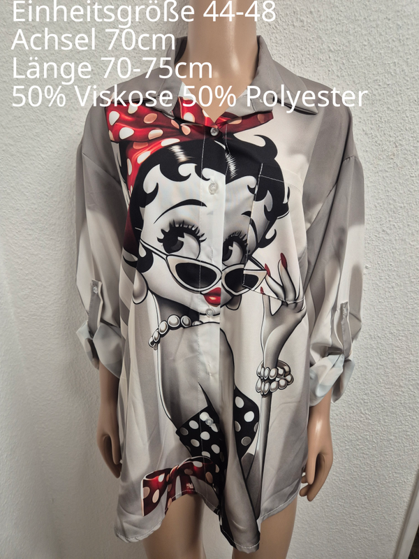 Betty Boop Bluse Größe 44-48 Einheitsgröße