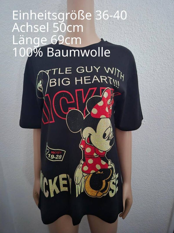 Mickey Mouse Glitzer Shirt Größe 36-40 Einheitsgröße
