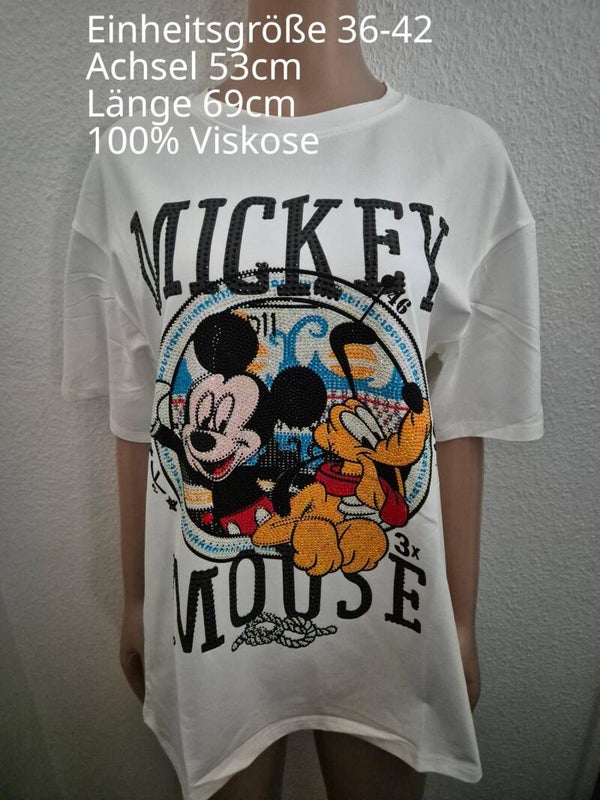 Mickey Mouse Glitzer Shirt Größe 36-42 Einheitsgröße