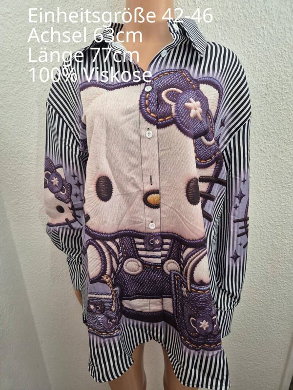 Hello Kitty Bluse Größe 42-46 Einheitsgröße
