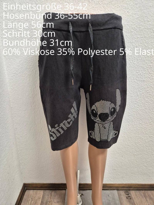 Stitch Glitzer Hose Capri Hose Größe 36-42 Einheitsgröße