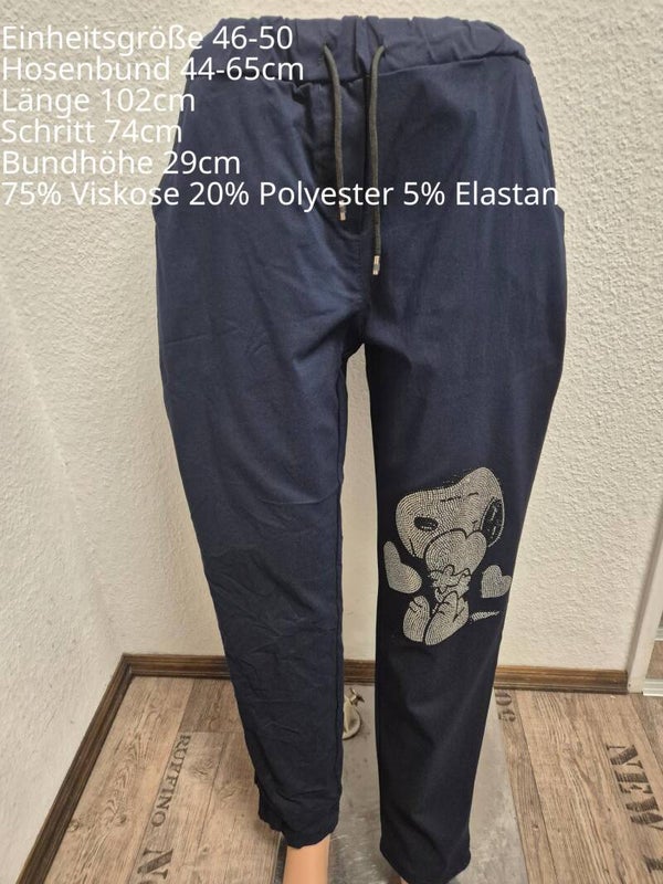 Snoopy Glitzer Hose Jogpants Größe 46-50 Einheitsgröße
