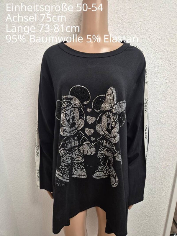 Mickey Mouse Glitzer Pullover Größe 50-54 Einheitsgröße