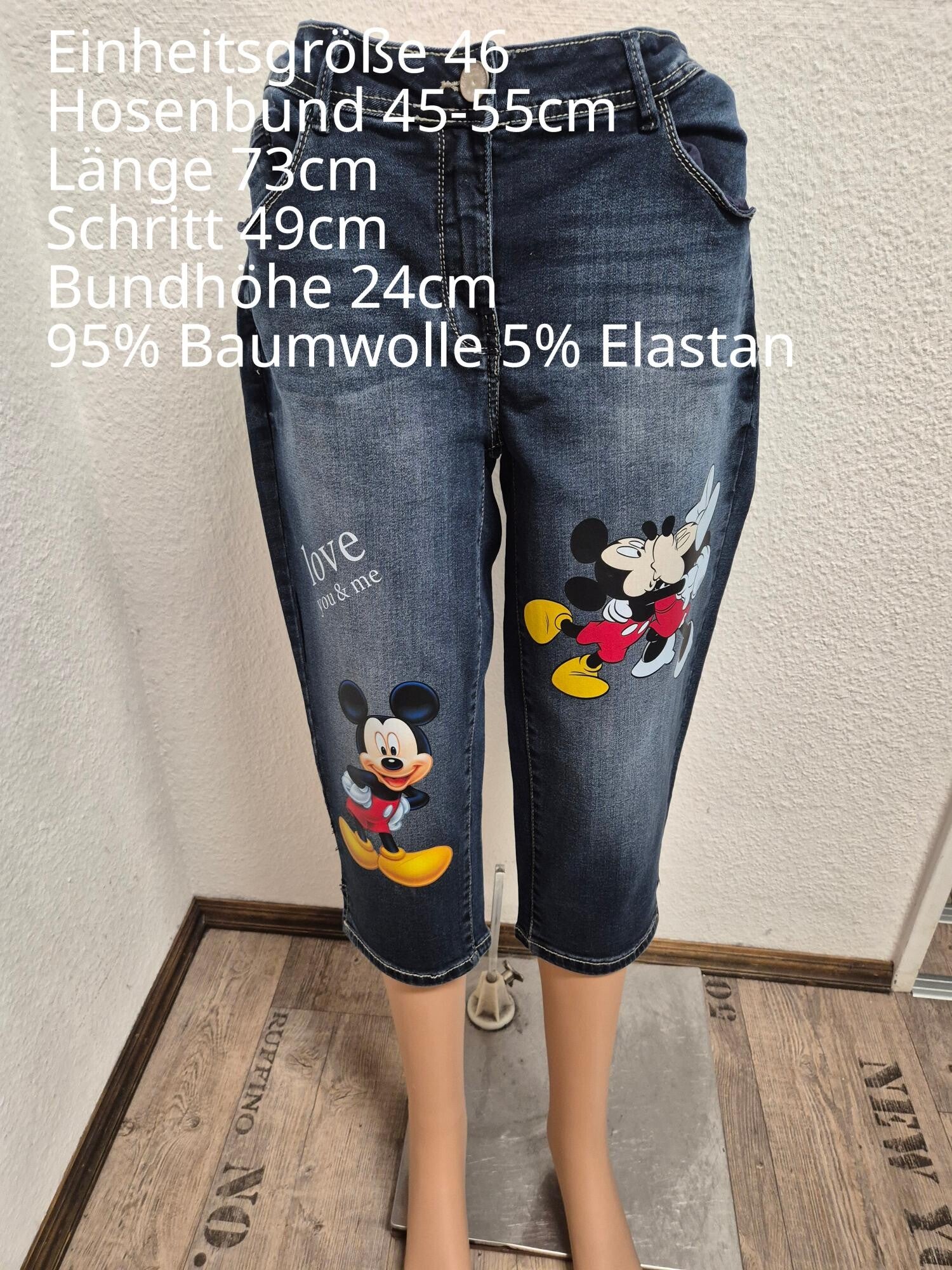 Mickey Mouse Capri Jeanshose Größe 46
