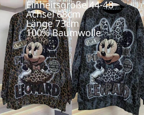 Minnie Mouse Glitzer Pullover Größe 44-48 Einheitsgröße