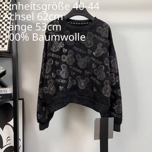 Mickey Mouse Glitzer Pullover Größe 40-44 Einheitsgröße