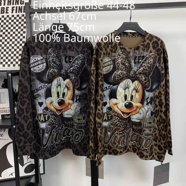 Minnie Mouse Glitzer Pullover Größe 44-48 Einheitsgröße