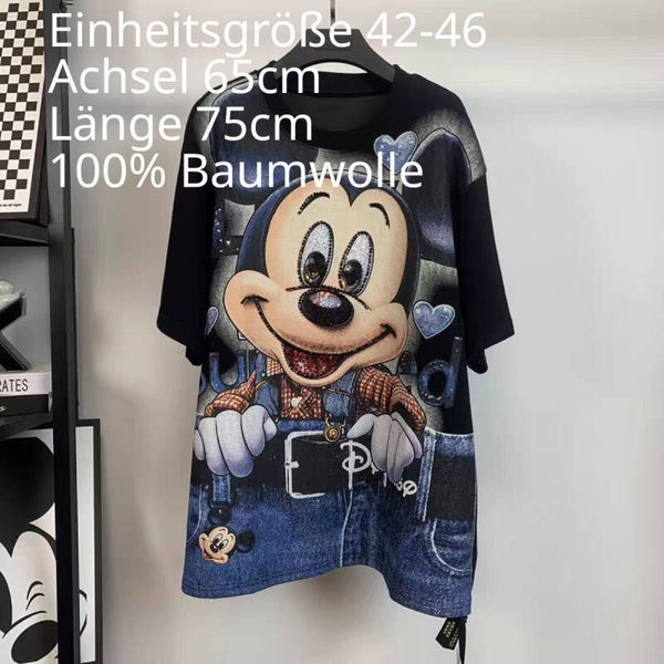 Mickey Mouse Glitzer Shirt Größe 42-46 Einheitsgröße