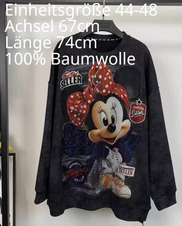 Minnie Mouse Glitzer Pullover Größe 44-48 Einheitsgröße
