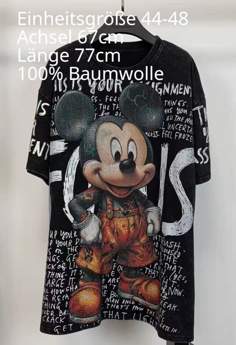 Mickey Mouse Glitzer Shirt Größe 44-48 Einheitsgröße