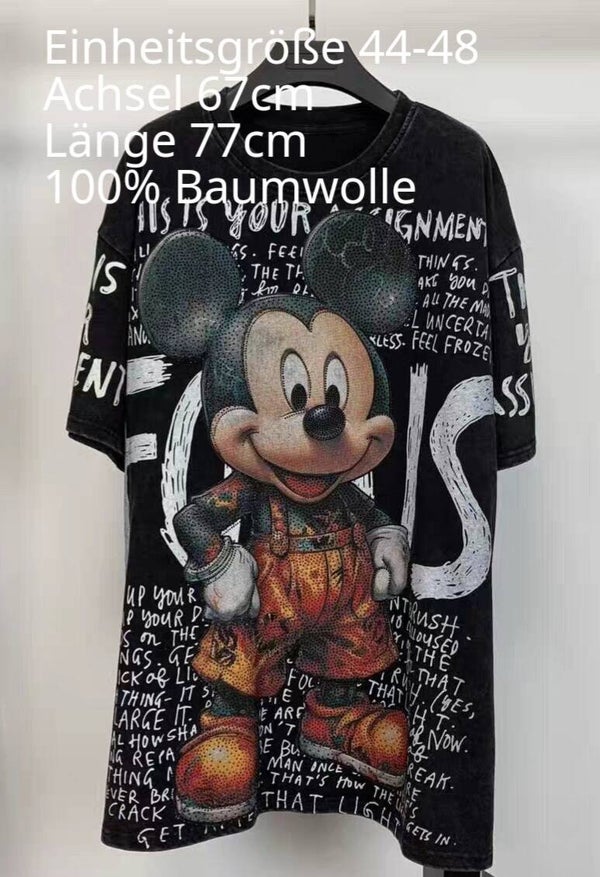 Mickey Mouse Glitzer Shirt Größe 44-48 Einheitsgröße