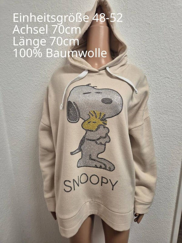 Snoopy Glitzer Pullover Größe 48-52 Einheitsgröße