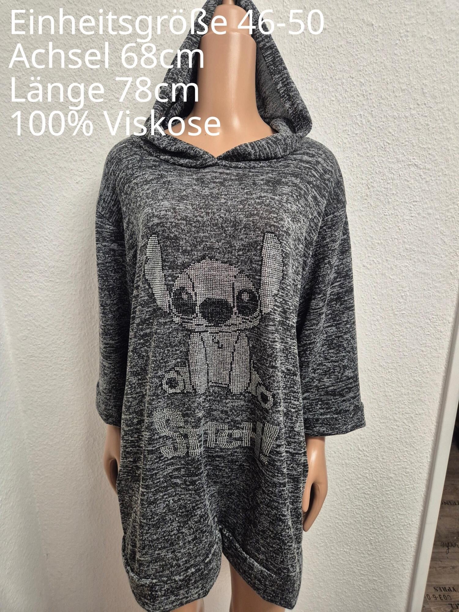 Stitch Glitzer Shirt Größe 46-50 Einheitsgröße