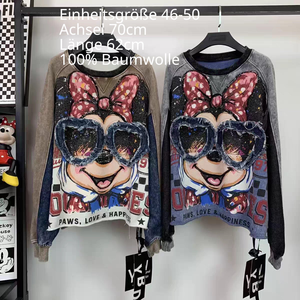 Minnie Mouse Pullover Größe 46-50 Einheitsgröße