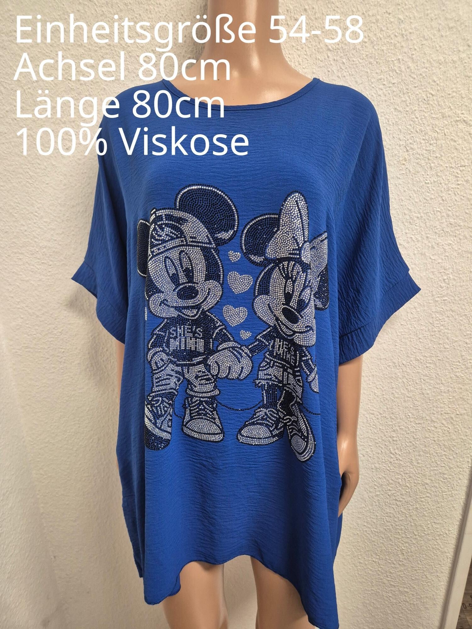 Mickey Mouse Glitzer Shirt Größe 52-56 Einheitsgröße