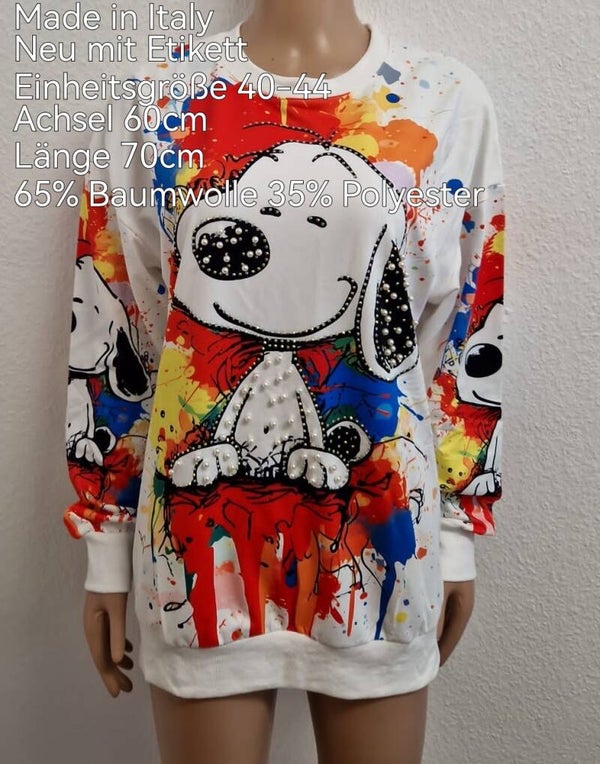 Snoopy Perlen Pullover Größe 40-44