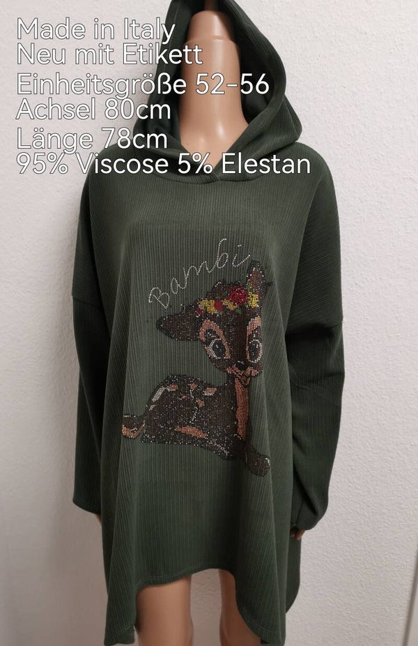 Langer Bambi Glitzer Pullover Größe 52-56