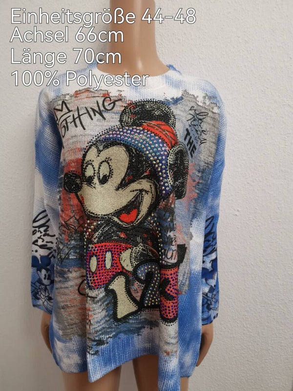 Mickey Mouse Glitzer Pullover Größe 44-48 Einheitsgröße