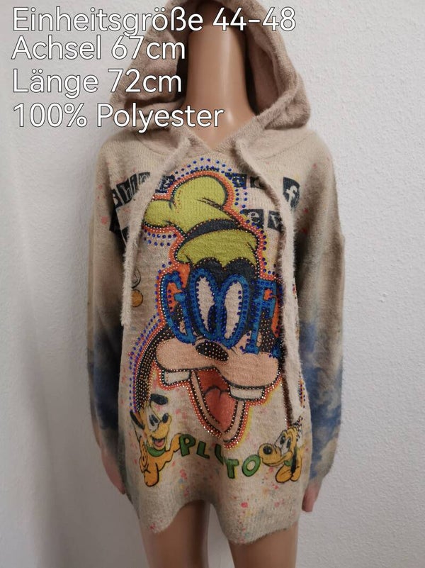 Goofy Glitzer Pullover Größe 44-48 Einheitsgröße