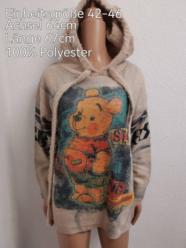 Winnie Pooh Glitzer Pullover Größe 42-46 Einheitsgröße