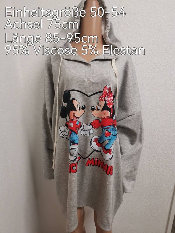 Langer Mickey Mouse Pullover Größe 50-54 Einheitsgröße