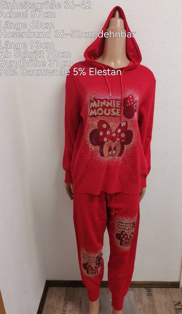 Minnie Mouse Glitzer Jogginganzug Größe 36-42 Einheitsgröße