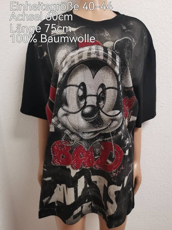 Mickey Mouse Glitzer Shirt Größe 40-44 Einheitsgröße