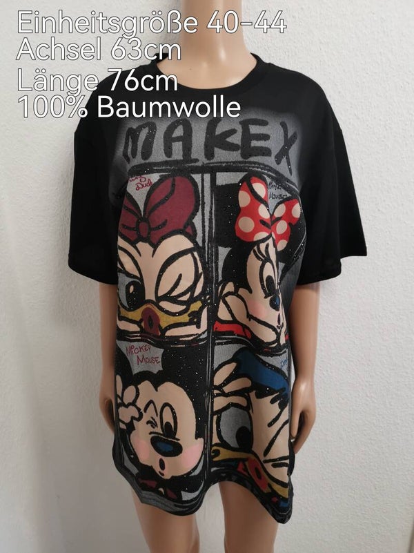 Mickey Mouse Glitzer Shirt Größe 40-44 Einheitsgröße