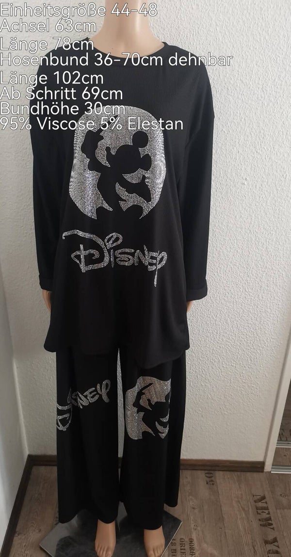 Mickey Mouse Glitzer Jogginganzug Größe 44-48 Einheitsgröße