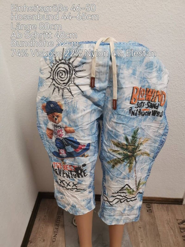 Teddybär Capri Hose Größe 46-50 Einheitsgröße