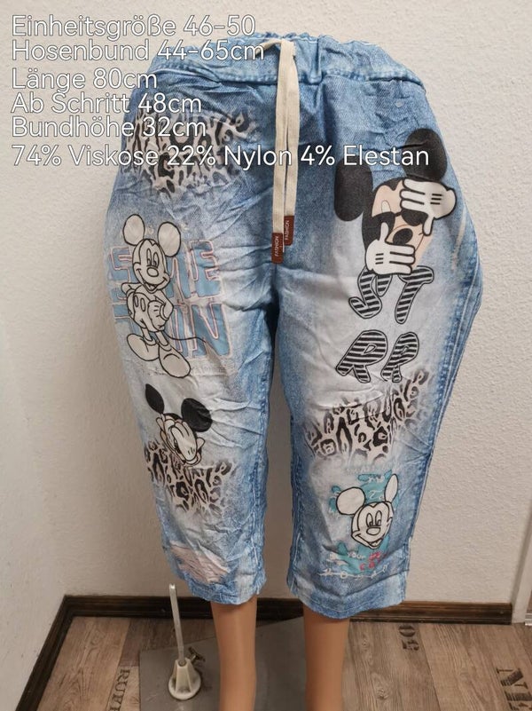 Mickey Mouse Capri Hose Größe 46-50 Einheitsgröße
