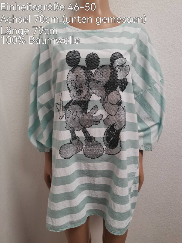 Mickey Mouse Glitzer Shirt Größe 46-50 Einheitsgröße