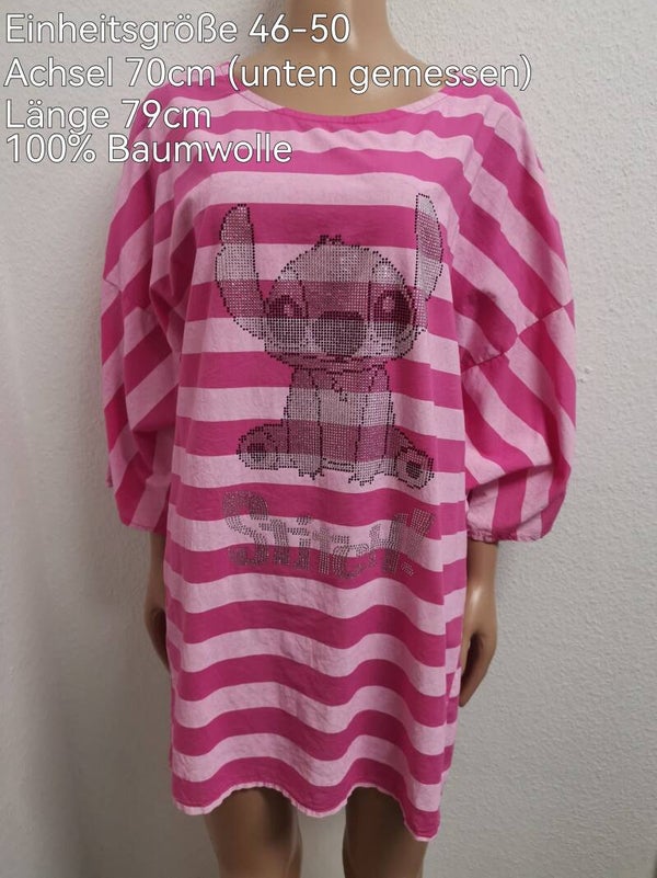 Stitch Glitzer Shirt Größe 46-50 Einheitsgröße