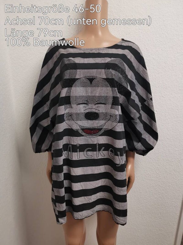 Mickey Mouse Glitzer Shirt Größe 46-50 Einheitsgröße