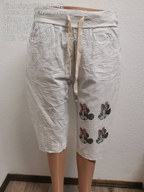 Minnie Mouse Glitzer Capri Hose Größe 36-42 Einheitsgröße