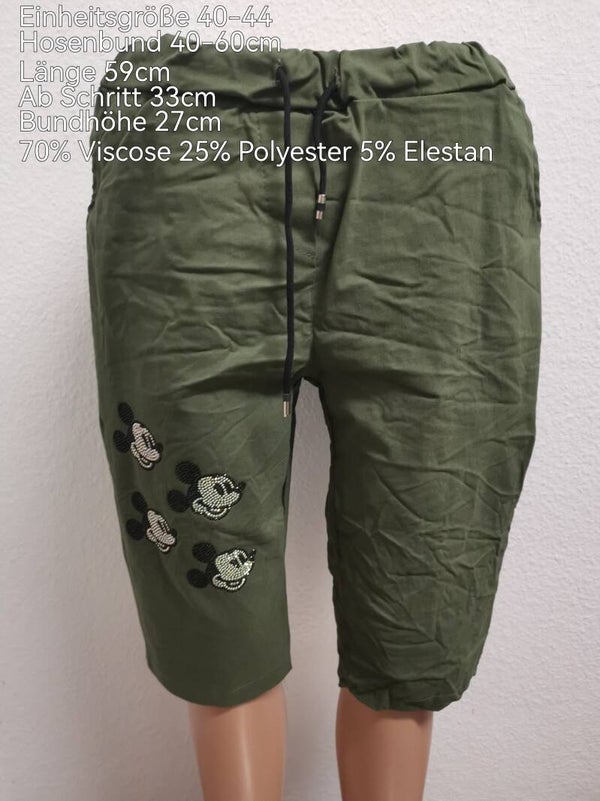 Mickey Mouse Glitzer Capri Hose Größe 40-44 Einheitsgröße