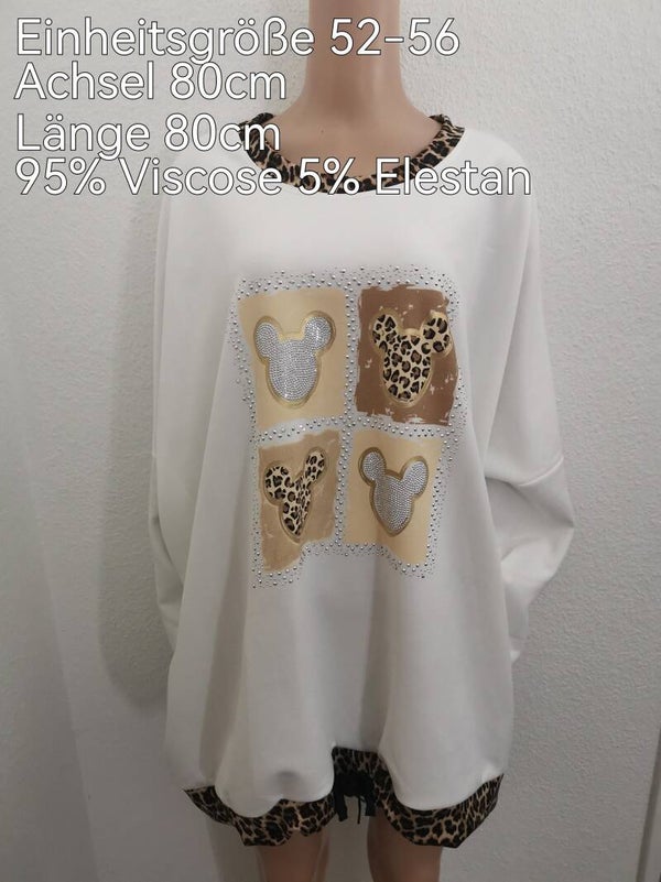 Mickey Mouse Glitzer Pullover Größe 52-56 Einheitsgröße