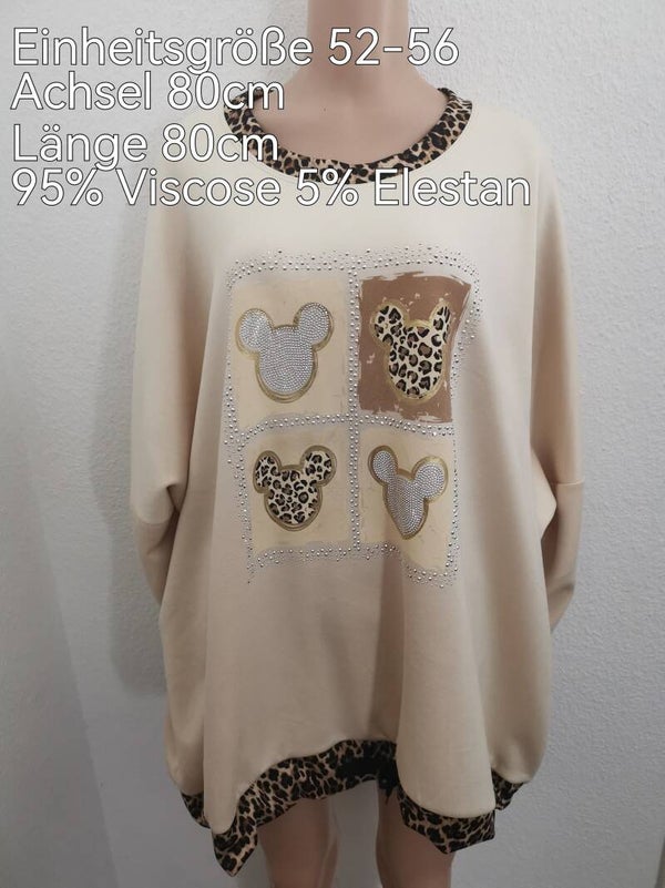 Mickey Mouse Glitzer Pullover Größe 52-56 Einheitsgröße