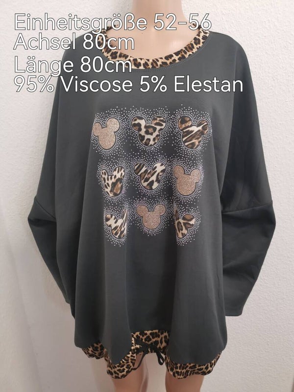 Mickey Mouse Glitzer Pullover Größe 52-56 Einheitsgröße