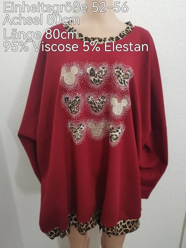 Mickey Mouse Glitzer Pullover Größe 52-56 Einheitsgröße