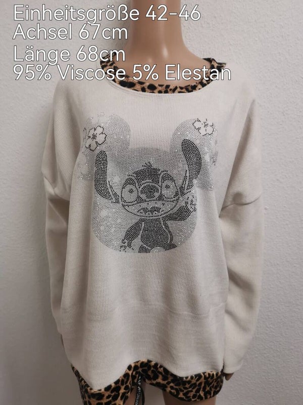 Stitch Glitzer Pullover Größe 42-46 Einheitsgröße