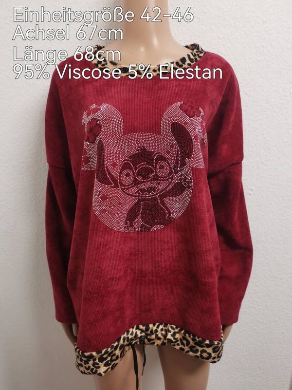 Stitch Glitzer Pullover Größe 42-46 Einheitsgröße