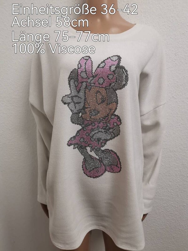 Minnie Mouse Glitzer Pullover Größe 36-42 Einheitsgröße