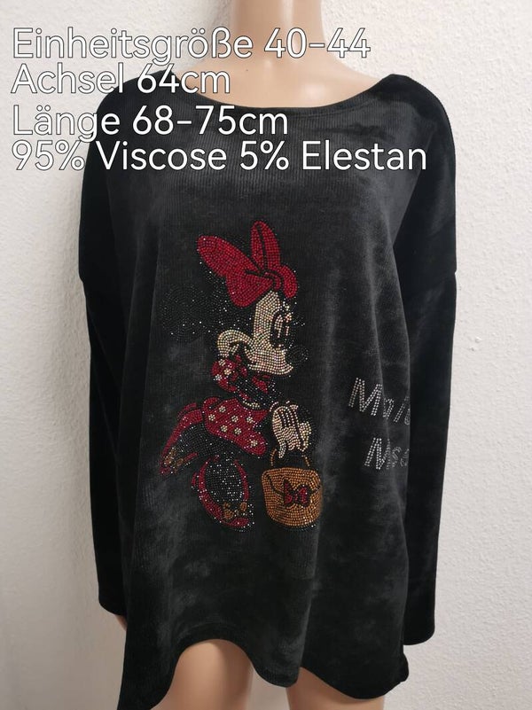 Minnie Mouse Glitzer Pullover Größe 40-44 Einheitsgröße